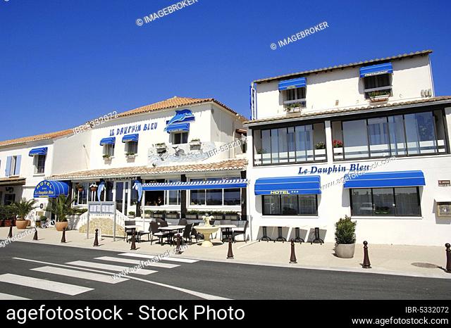 Hotel and Restaurant Le Dauphin Bleu, Les Saintes-Maries-de-la-Mer, Camargue, Bouches-du-Rhone, Provence-Alpes-Cote d'Azur, South of France