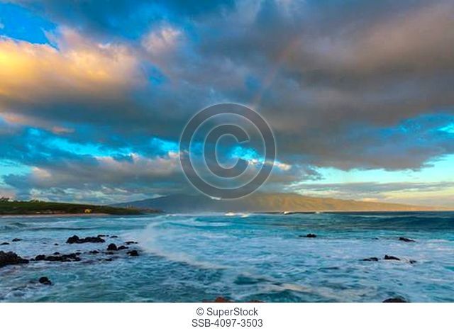 Clouds over the ocean, Hookipa Beach, Maui, Hawaii, USA
