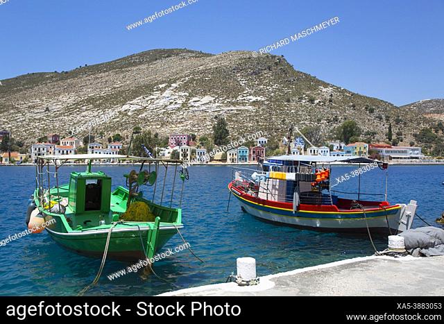 Boats in Harbor, Kastellorizo (Megisti) Island, Dodecanese Group, Greece