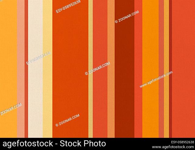 Cotton fabric texture printed with orange colored stripes. Background wallpaper