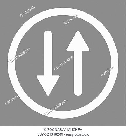 Arrows Exchange Vertical flat white color rounded vector icon