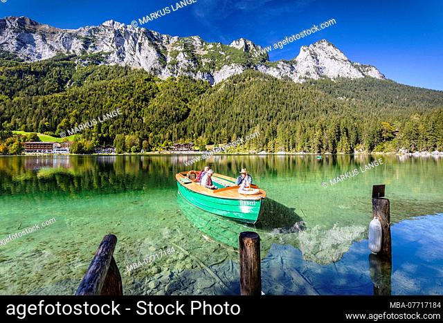 Hintersee mit Reiteralpe, Ramsau, Berchtesgadener Land, Nationalpark Berchtesgaden, Oberbayern, Deutschland
