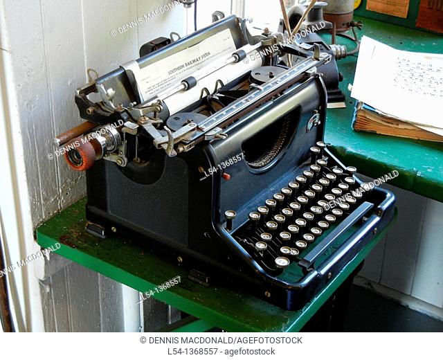 Old Burroughs typwriter Florida State Fair Tampa historic Cracker Country display