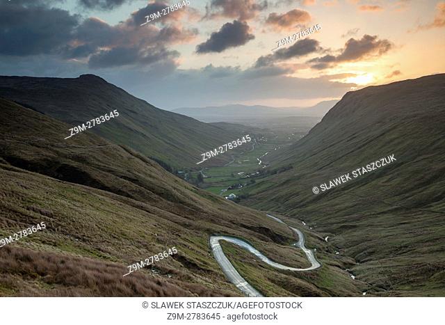 Spring sunrise at Glengesh Pass, county Donegal, Ireland