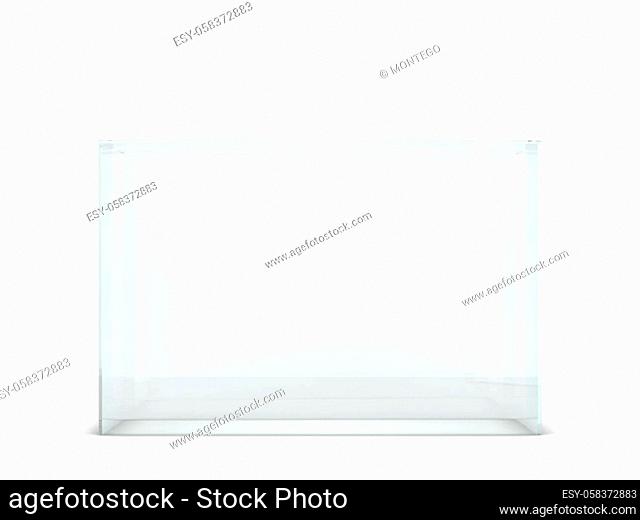 Empty glass display. 3d illustration isolated on white background