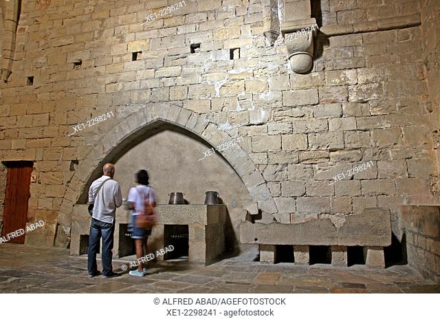 Old kitchens, Poblet Monastery, Cistercian abbey, Conca de Barbera, Catalonia, Spain