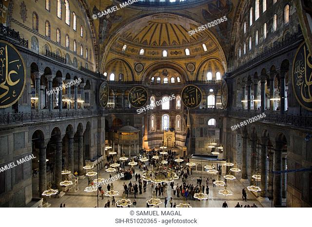 Hagia Sophia is a former Orthodox patriarchal basilica, later a mosque, and now a museum in Istanbul, Turkey. From the date of its dedication in 360 until 1453
