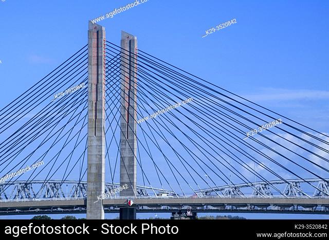 Martinus Nijhoff Bridge, Waal River, Zaltbommel, Gelderland, Netherlands