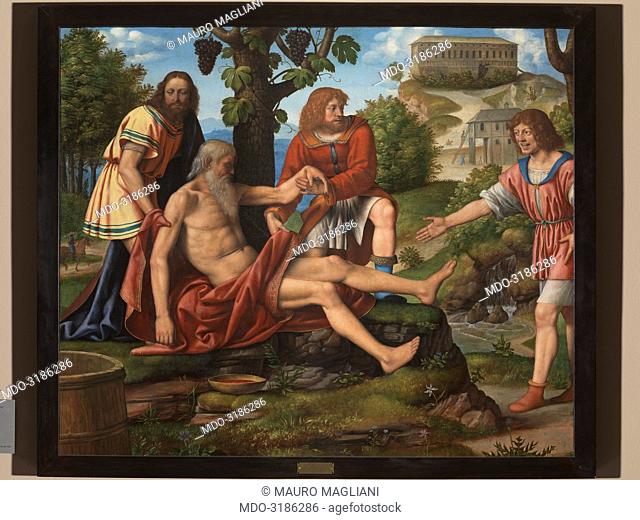 Mocking of Noah (Scherno di Cam), by Bernardino Luini, 1515-1518, 16th Century, oil on panel transferred to canvas