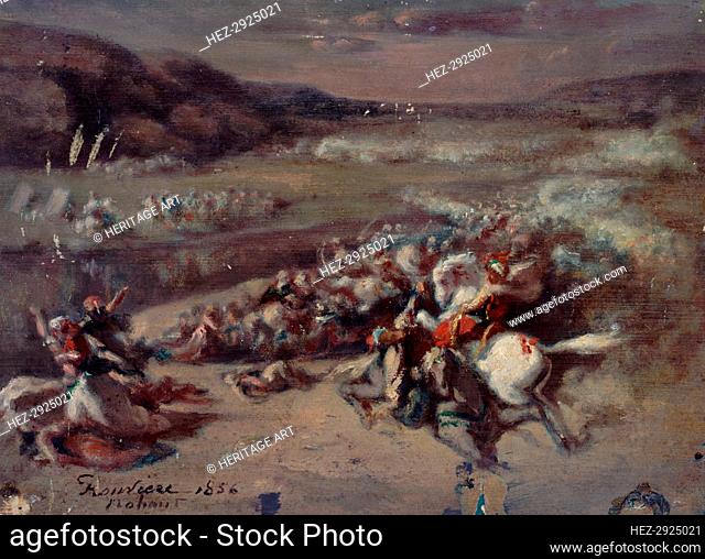 Battle scene, 1856. Creator: Philibert Rouviere