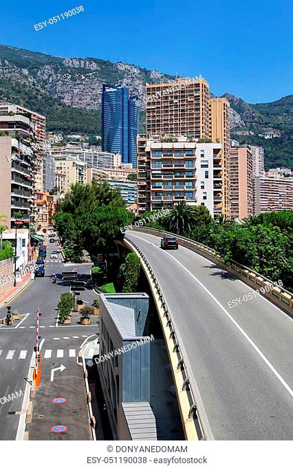 View of Larvotto quarter in Monte Carlo, Monaco. Monaco is the second smallest country in the world