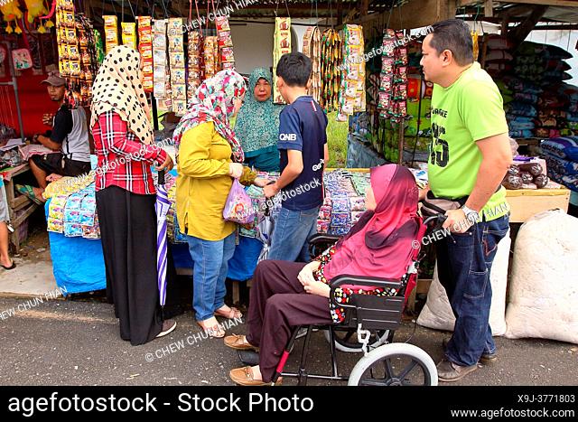 Local market, Hawker stalls at Serikin Malaysia-Indonesia Border