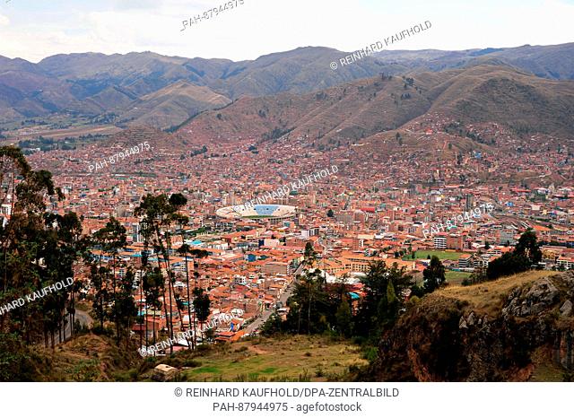 Out and about in the old capital of the powerful Inca empire and the later colonial town of Cuzco. View of the metropolis in the middle of the Andes