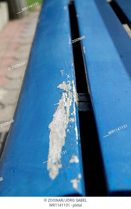 Exfoliated paint on a seat