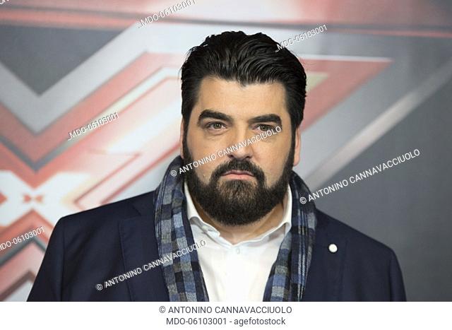 The chef, Antonino Cannavacciuolo at the photocall of the final night of the talent show X-Factor 2018 at the Assago Forum