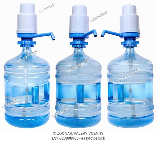 set of Drinking Water bottles with pump dispensers