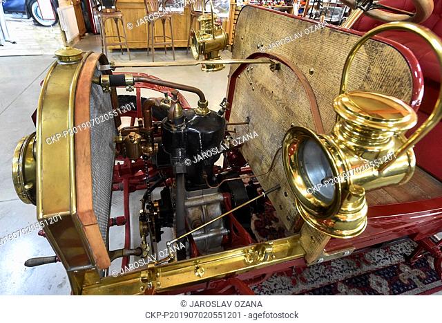 The Oldtimer Koprivnice museum exhibits the only preserved copy of the Windhoff antique car from 1902, in Koprivnice, Czech Republic, on July 7, 2019