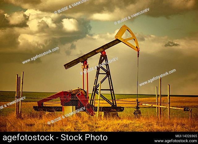 Oil production with a deep pump on land in Bulgaria