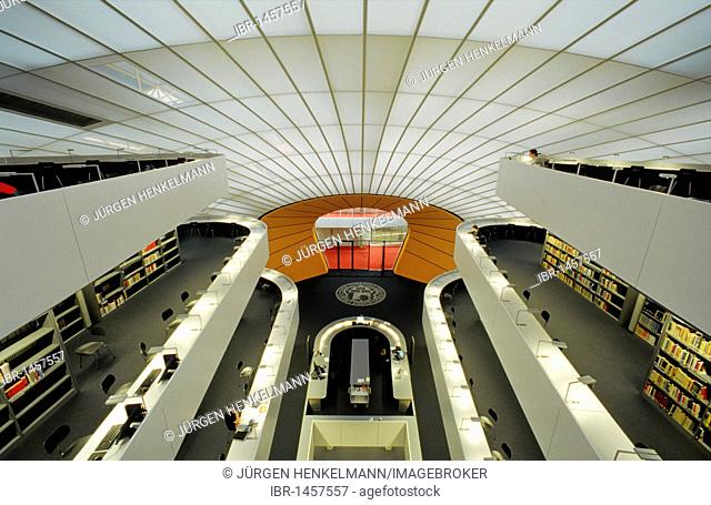 Philological Library of the University of Berlin, also known as The Berlin Brain, architect Sir Norman Foster, Dahlem, Zehlendorf district, Berlin, Germany