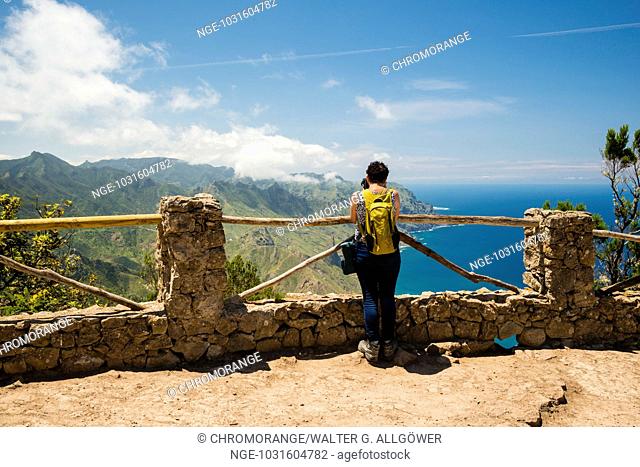 Panorama von Cabezo del Tejo, Küste bei Taganana, Anaga-Gebirge, Anaga, Teneriffa, Nordosten, Kanarische Inseln, Kanaren, Spanien, Europa