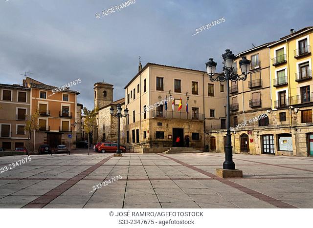 Spain square in Molina de Aragon. Guadalajara. Castilla la Mancha. Spain. Europe