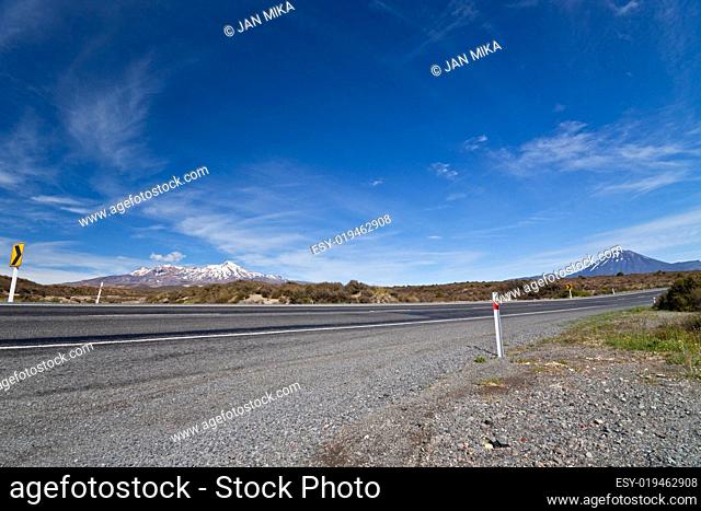 Highway road around mountains