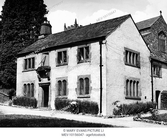 The old Grammar School at Hawshead, Lancashire built by Daniel Rawlinson, a friend of Samuel Pepys. William Wordsworth first learned to read and write here in...