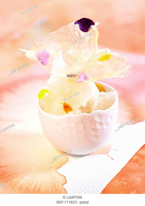 Honey and orange blossom sherbet ice