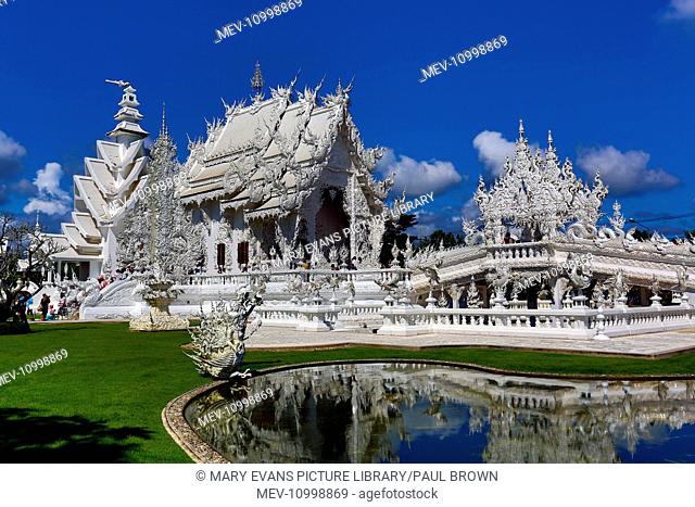 Wat Rong Khun, the White Temple, contemporary Buddhist Temple in Chiang Rai, Thailand