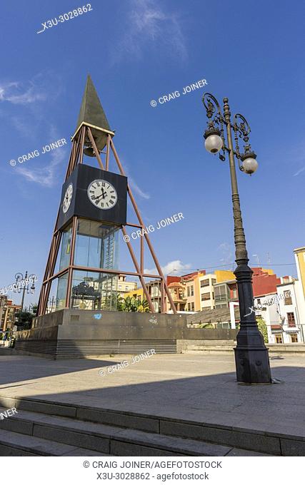 The clock tower in the city of Orihuela, Province of Alicante, Spain