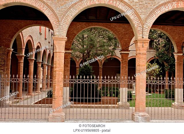 Cloister courtyard of Renaissance palace, Ferrara