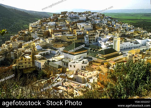 Moulay Idriss, Morocco. Looking down on the Sanctuary, banned to non-Muslims