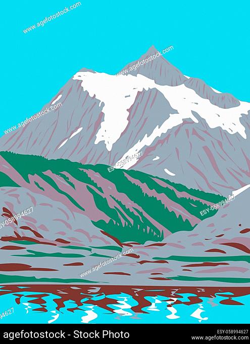 WPA Poster Art of Mount Shuksan a glaciated massif in Cascade Range located in Northern Cascades National Park in Washington done in works project...