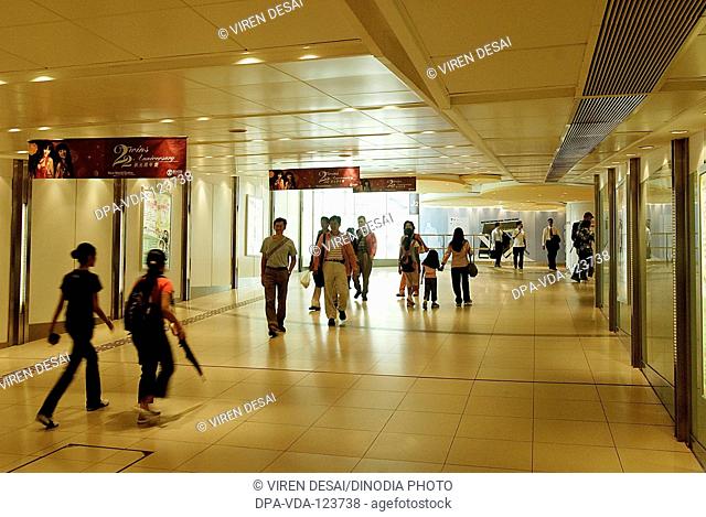 Underground walkway and shopping leading to Hong Kong museum of art , Hong Kong