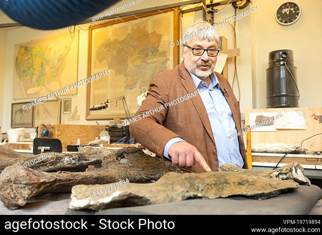 Paleontologist Pascal Godefroit pictured during a visit to the Natural Sciences Museum in Brussels, Wednesday 09 March 2022