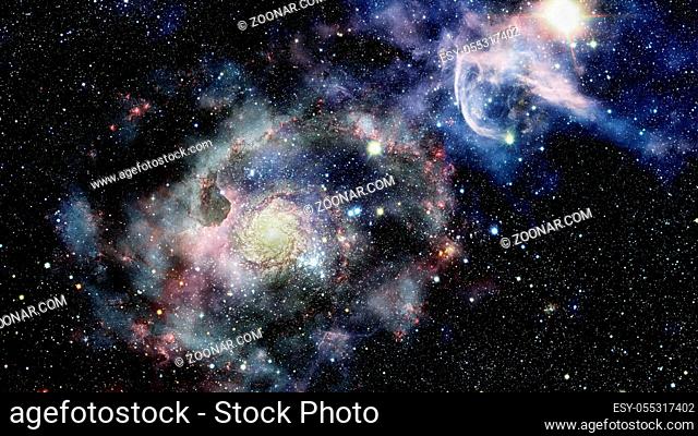 Shiny stars and galaxy space. Night sky background. Elements of this image furnished by NASA