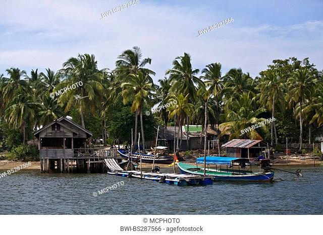 landing stage of a fishing village, Thailand, Koh Phra Thong