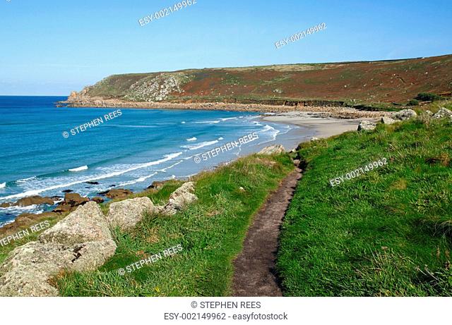 Cornwall coast path to Gwynver beach