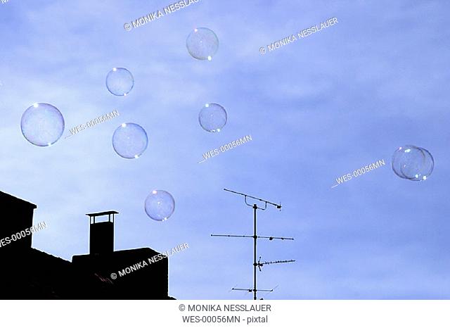 Bubbles floating in sky