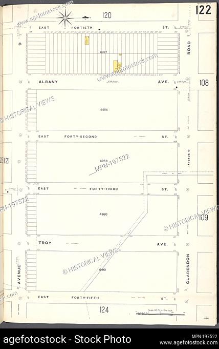 Brooklyn V. 10, Plate No. 122 [Map bounded by E. 40th St., Clarendon Rd., E. 45th St., Avenue D]. Sanborn Map Company (Publisher)