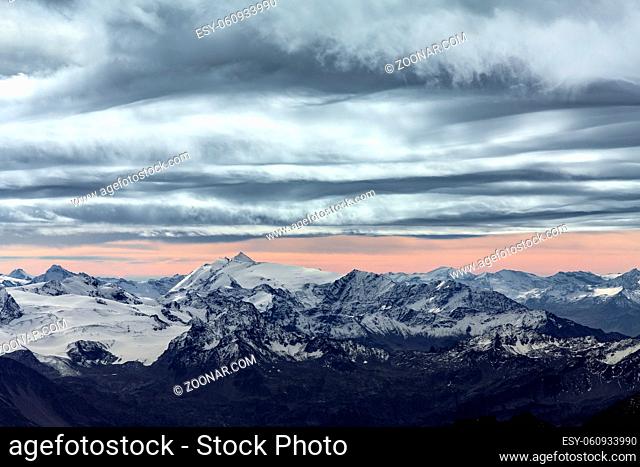 View of the Alps from Monte Bianco