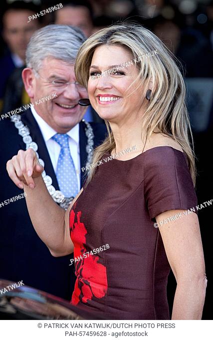 Queen Maxima of The Netherlands attend the network meeting for female entrepreneurs ""Guts and Glory"" at the Beatrixtheater in Utrecht, The Netherlands