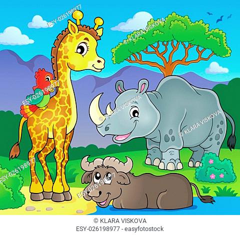 African fauna theme image 2 - picture illustration