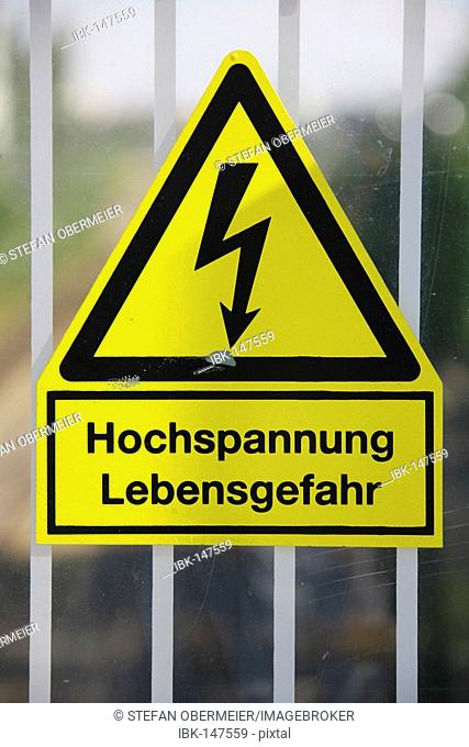 Warning high voltage, danger of life