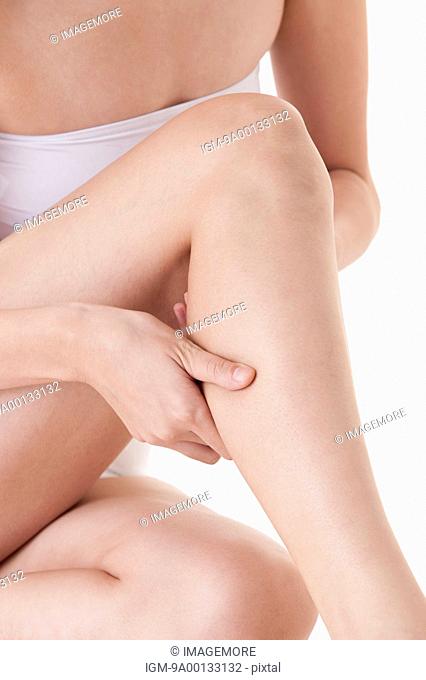Close-up of woman's leg