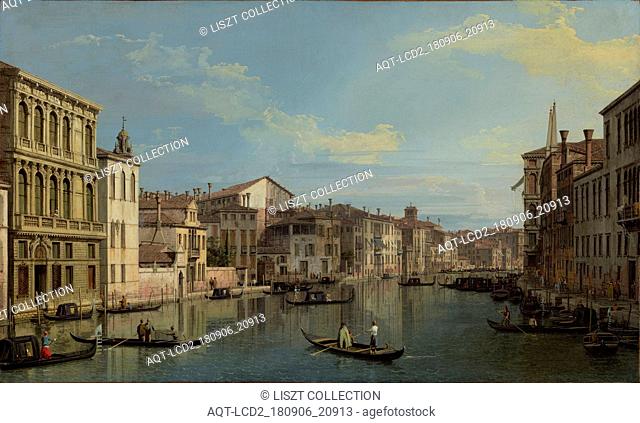 The Grand Canal in Venice from Palazzo Flangini to Campo San Marcuola; Canaletto (Giovanni Antonio Canal) (Italian, 1697 - 1768); Italy; about 1738; Oil on...