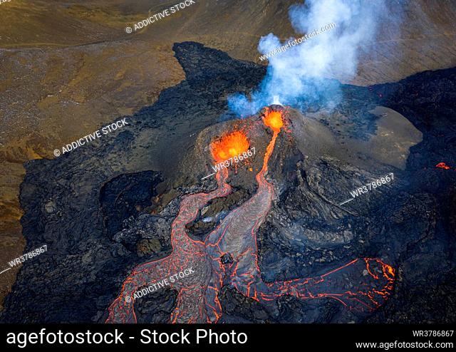 volcano, lava, volcanic eruption