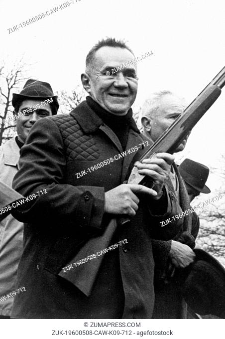 Dec. 8, 1966 - Paris, France - Soviet politician ALEXEI KOSYGIN happily goes hunting at Chateau Rambouillet while visiting President of France Charles de Gaulle