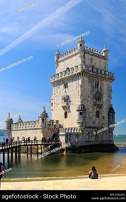 Belém tower in the Tagus estuary. Lisbon. Portugal
