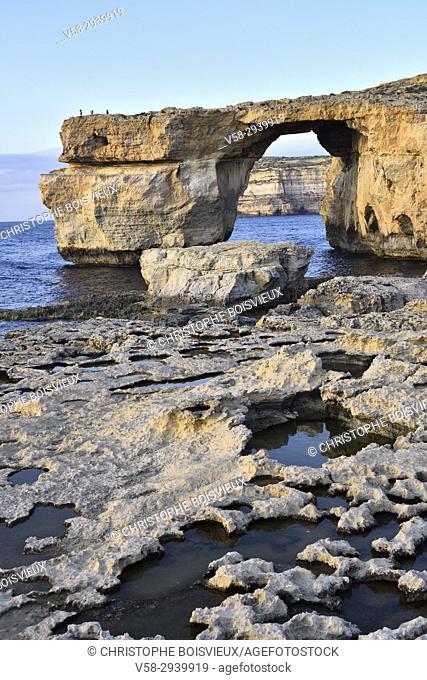 Malta, Gozo island, Dwejra, Azure window. . The Azure window has been the setting of Daenerys and Khal Drogoâ. . s wedding in world famous ""Game of thrones""